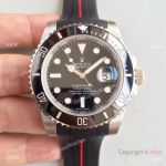 Copy Rolex Submariner Black Dial Rubber Strap Watch